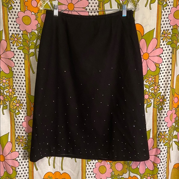 GAP Factory Dresses & Skirts - GAP Factory Black Wool-Blend Rhinestone Skirt